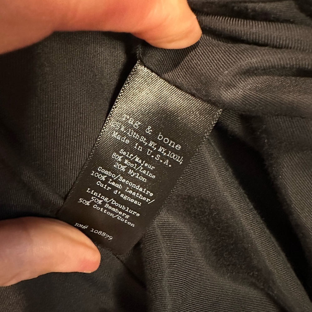 Rag & Bone navy with Black  trim Double-Breasted coats - Picture 7 of 9